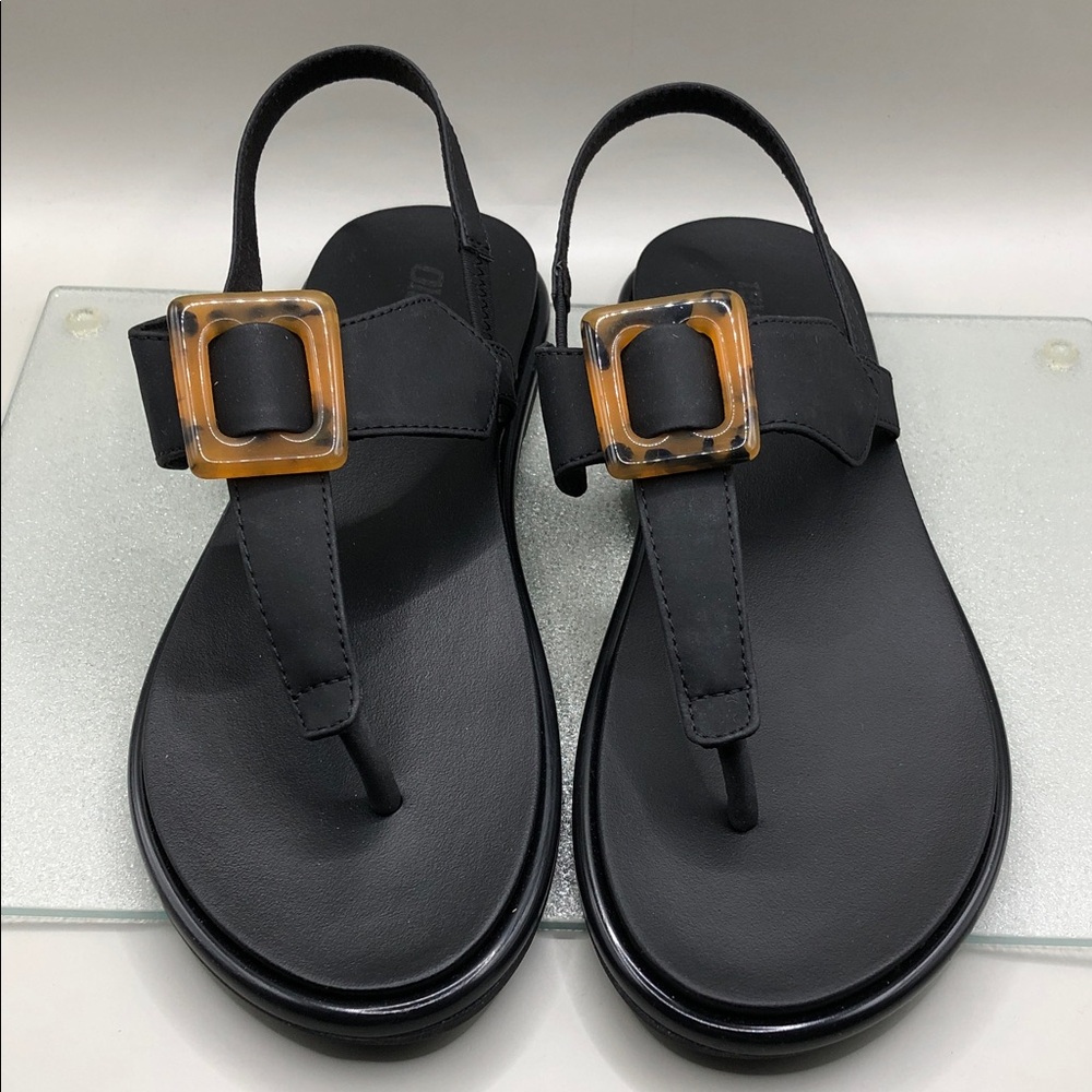 OluKai La‘i T–Bar Women’s Strappy Thong Beach Sandals Flats sz 7 NEW Black - Picture 3 of 10